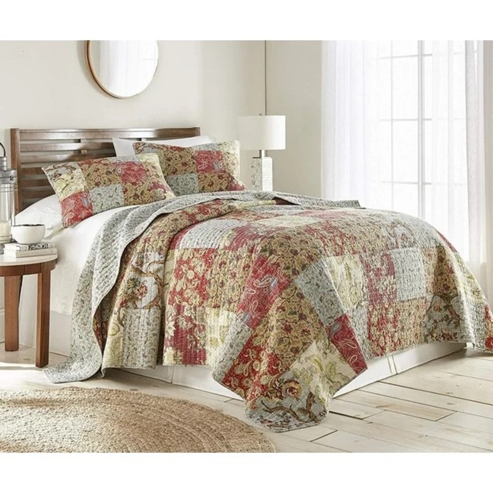 King 100% cotton 3 piece quilt set
